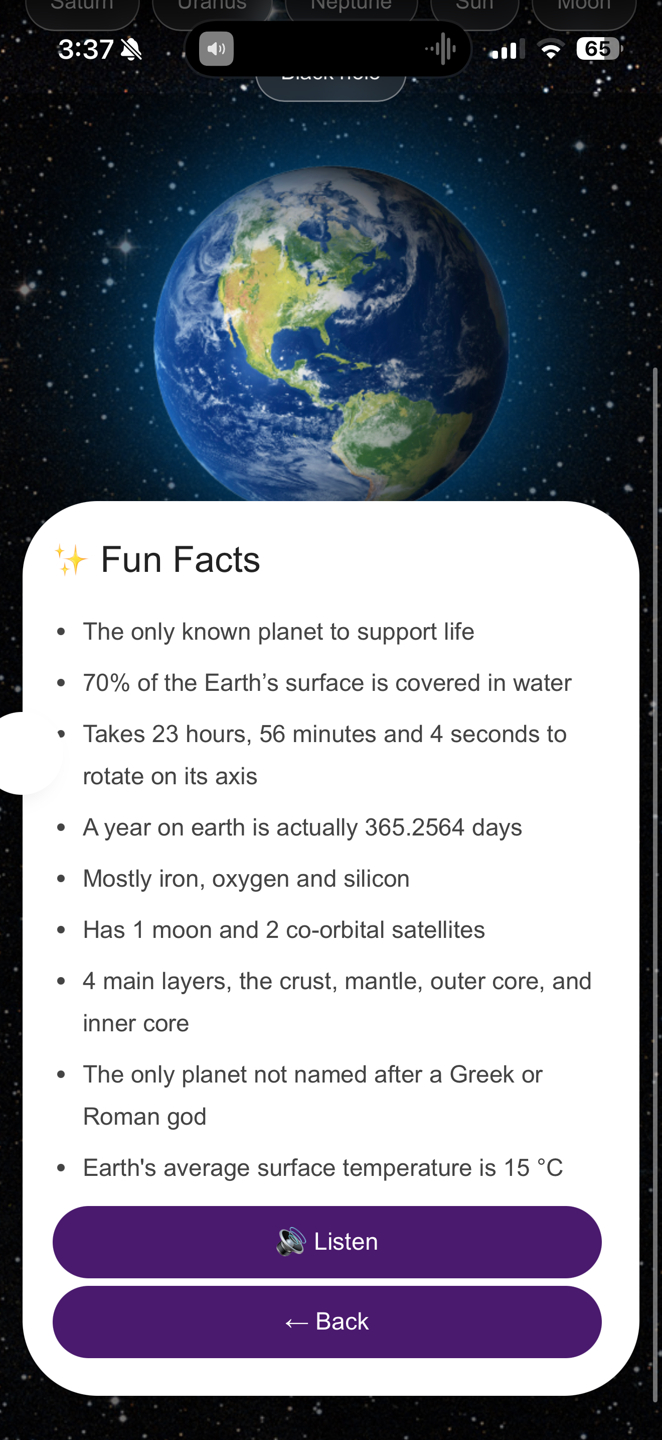Facts view